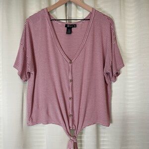 Miss Chievous XL Tie Front Cropped Top